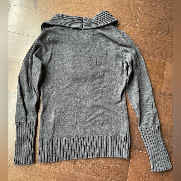 Esprit xs gray fold over collar cotton sweater - Picture 2 of 7